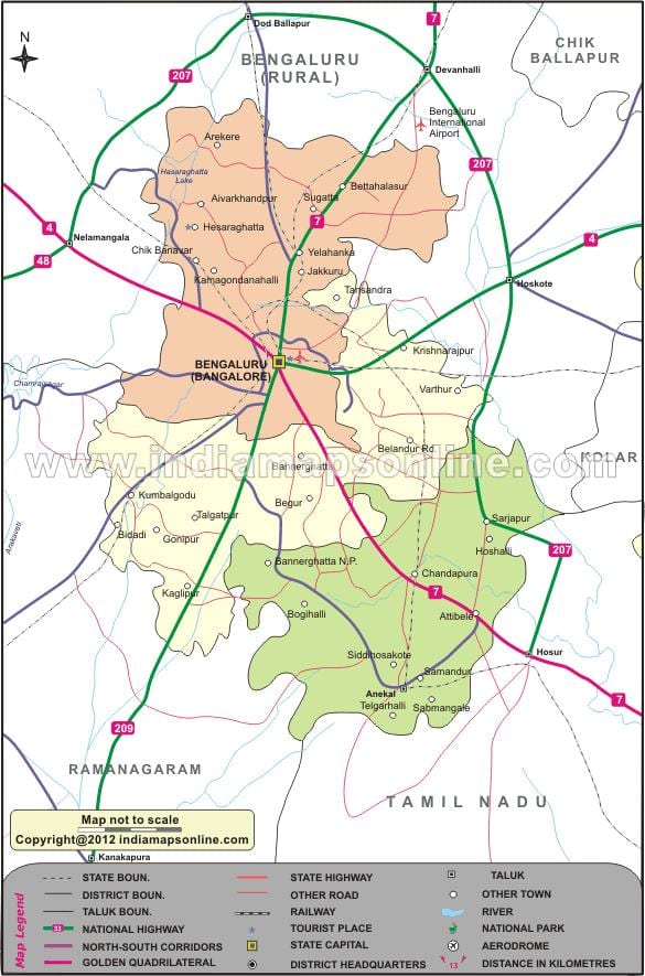 નકશો બેંગલોર ઉત્તર