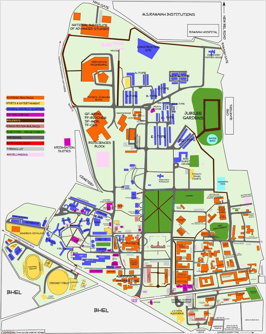 નકશો IISC બેંગલોર